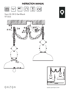 Manual Qazqa 97355 Sani Candeeiro