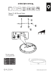 説明書 Qazqa 97605 Steve ランプ