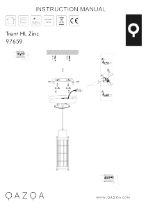 説明書 Qazqa 97659 Trent ランプ