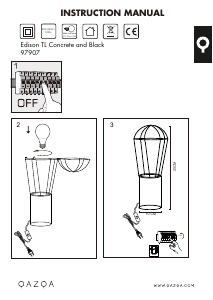 Mode d’emploi Qazqa 97907 Edison Lampe