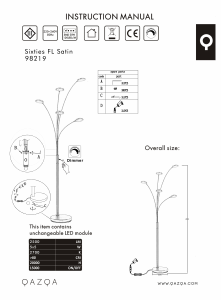 Mode d’emploi Qazqa 98219 Sixties Trento Lampe