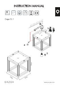 Mode d’emploi Qazqa 98363 Cage 1 Lampe