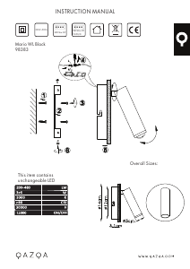 Kullanım kılavuzu Qazqa 98383 Mario Lamba