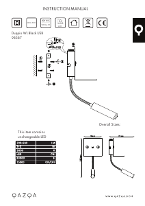 Bruksanvisning Qazqa 98387 DUppio Lampa