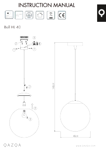 説明書 Qazqa 98388 Ball 40 ランプ