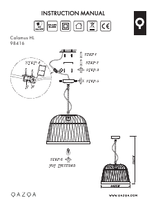 사용 설명서 Qazqa 98416 Calamus 램프