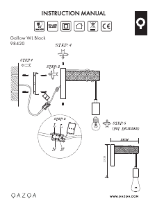 Hướng dẫn sử dụng Qazqa 98420 Gallow Đèn