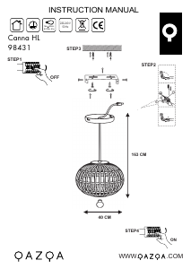 Manuale Qazqa 98431 Canna Lampada