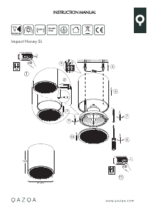 Manuale Qazqa 98852 Impact Honey Lampada