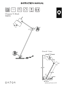 説明書 Qazqa 98892 Chappie ランプ