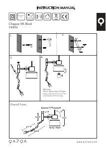 Manual Qazqa 98894 Chappie Candeeiro