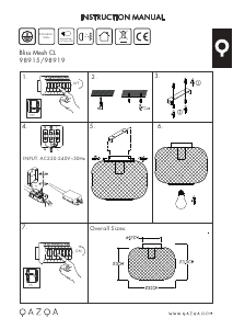 Mode d’emploi Qazqa 98915 Bliss Mesh Lampe