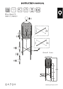 説明書 Qazqa 98917 Bliss Mesh ランプ