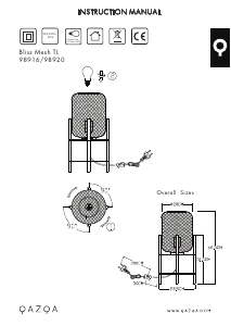 説明書 Qazqa 98920 Bliss Mesh ランプ