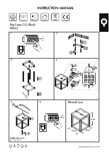 説明書 Qazqa 98922 Big Cage 2 ランプ