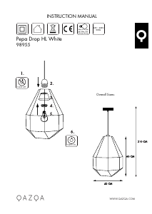 Manual de uso Qazqa 98955 Pepa Drop Lámpara