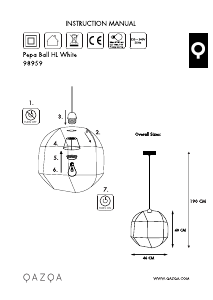 Руководство Qazqa 98959 Pepa Ball Светильник