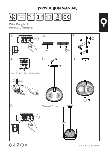 Bruksanvisning Qazqa 99058 Wire Dough Lampa