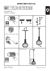 Kasutusjuhend Qazqa 99060 Wire Bake Lamp