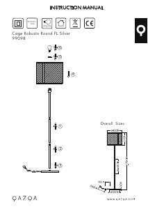 説明書 Qazqa 99098 Cage Robusto ランプ