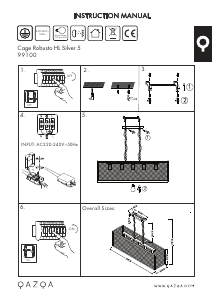 Hướng dẫn sử dụng Qazqa 99100 Cage Robusto Đèn