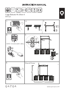 Kullanım kılavuzu Qazqa 99101 Cage Robusto Lamba