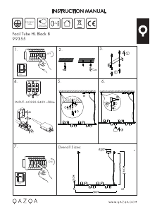 説明書 Qazqa 99355 Facil Tube ランプ