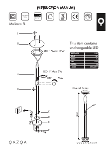 Mode d’emploi Qazqa 99504 Mallorca Lampe