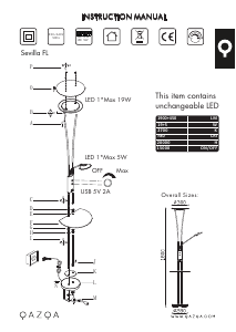 Manual de uso Qazqa 99508 Sevilla Lámpara