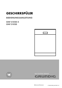 Bedienungsanleitung Grundig GNF 51020 X Geschirrspüler