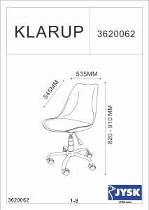 説明書 JYSK Klarup 事務用椅子