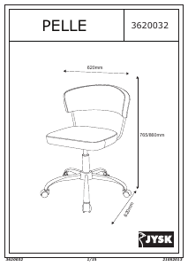 説明書 JYSK Pelle 事務用椅子