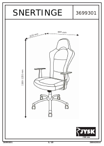 説明書 JYSK Snertinge 事務用椅子