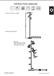 Mode d’emploi Qazqa 102487 Vidro Lampe