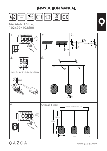 説明書 Qazqa 102499 Bliss Mesh ランプ