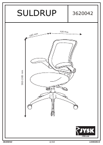 説明書 JYSK Suldrup 事務用椅子
