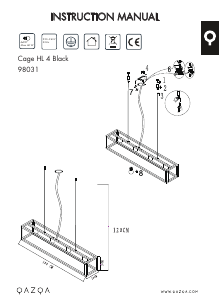 Manual Qazqa 103593 Cage 4 Lampă