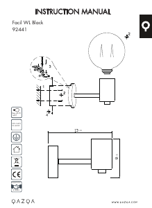 Посібник Qazqa 103595 Facil 1 Лампа
