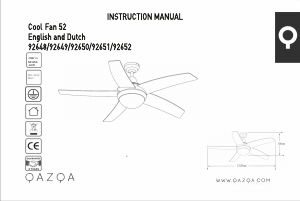 Manual Qazqa 92648 Cool 52 Ceiling Fan