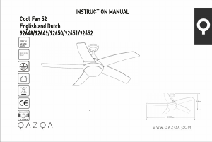 Manual Qazqa 92652 Cool Ceiling Fan