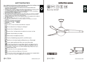 Manual Qazqa 94334 Bora 52 Ceiling Fan