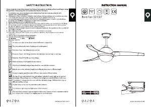 Manual Qazqa 94335 Bora 52 Ceiling Fan