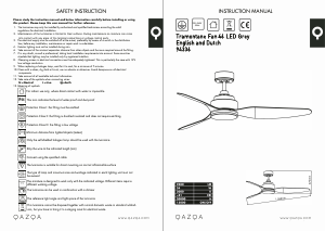 Handleiding Qazqa 94336 Tramontane 46 Plafondventilator