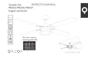 Handleiding Qazqa 98355 Fanattic Plafondventilator