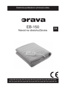 Návod Orava EB-150 Vyhrievaná deka