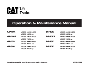 Manual CAT DP40K Forklift Truck