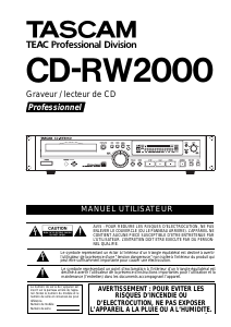 Mode d’emploi Tascam CD-RW2000 Lecteur CD