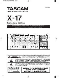 Manual de uso Tascam X-17 Mesa de mezcla