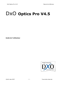 Mode d’emploi DxO Optics Pro 4.5