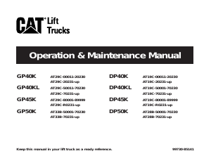 Manual CAT GP40KL Forklift Truck